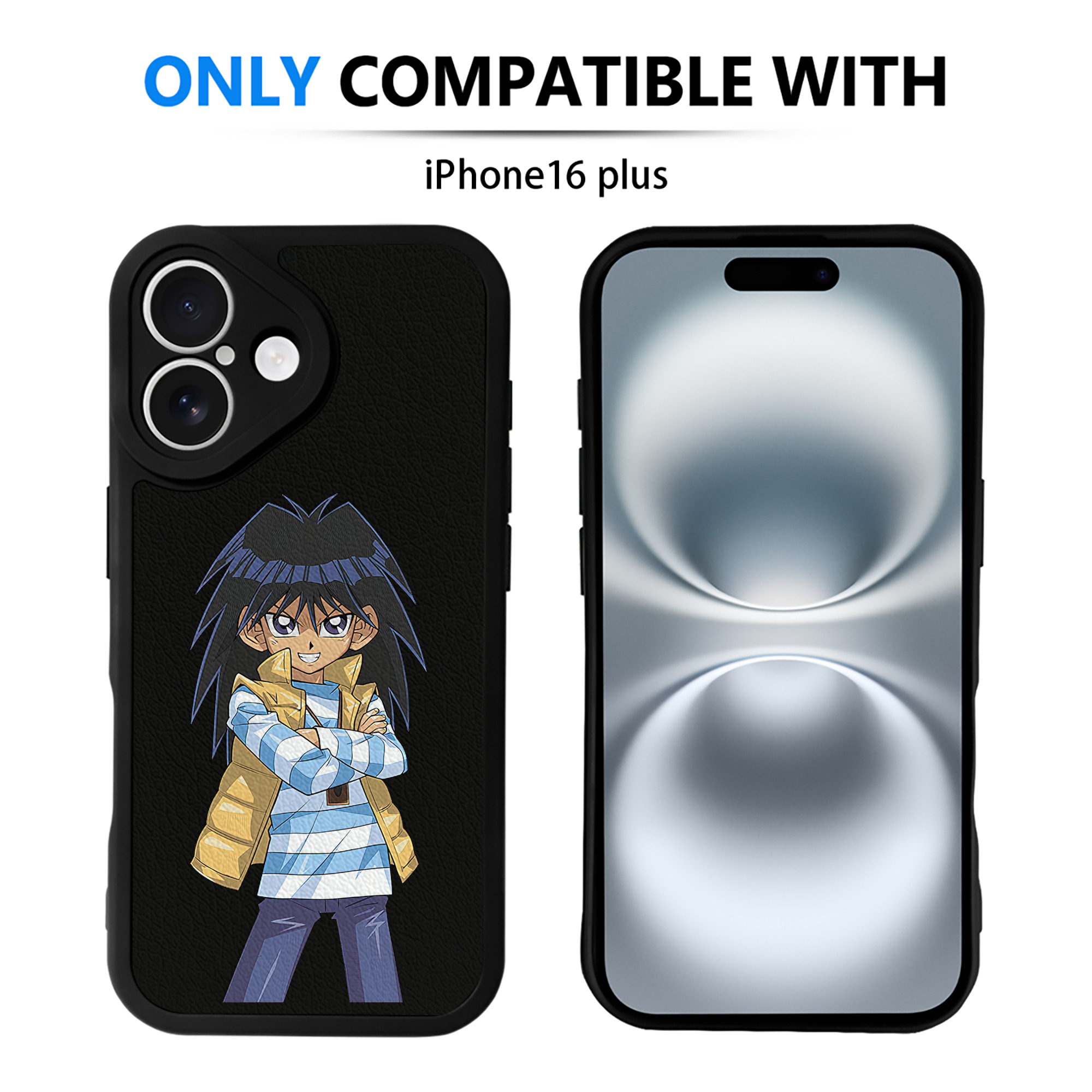 （画像用） 遊☆戯☆王 Yu-Gi-Oh! 【iPhone 16シリーズ対応】シリコンスマホケース（レザー調） 材質：シリコン